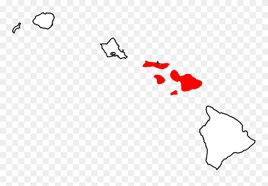 Transparent Maui Clipart - Hawaii Map - Png Download