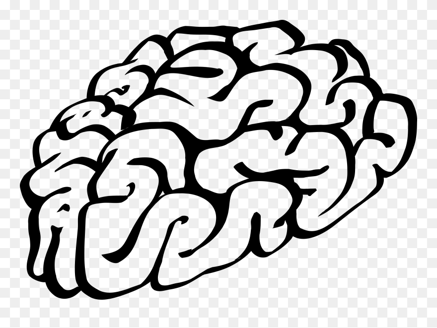 Brain Drawing Clip Art - Brain Clipart Black And White Png Transparent Png