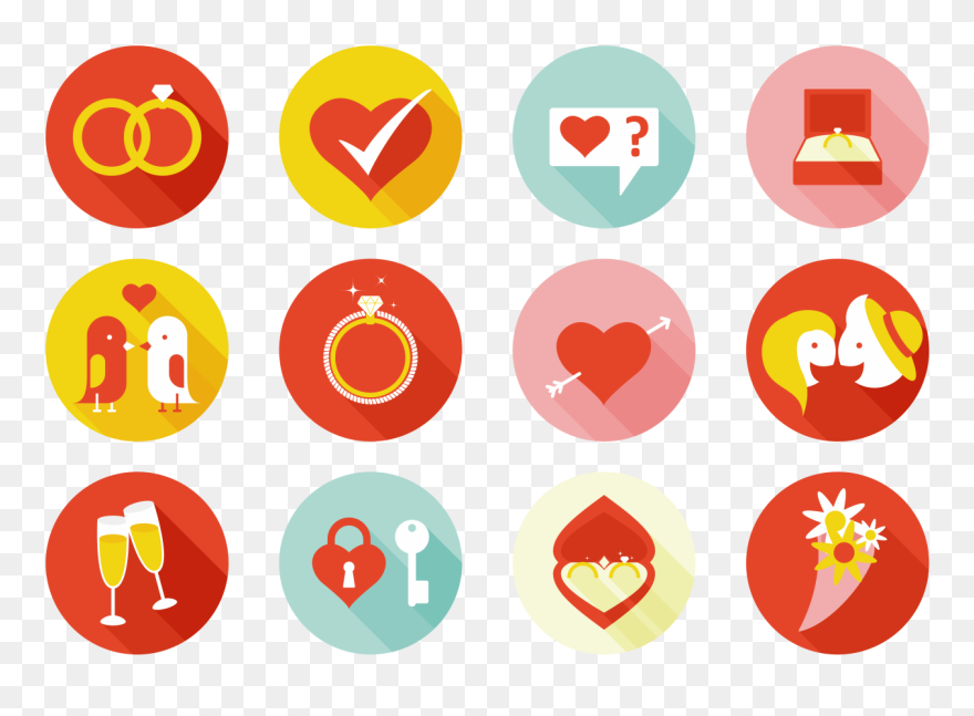 Elemente Heiraten Mich Icons Vektor - 台中市眷村文物館 Clipart