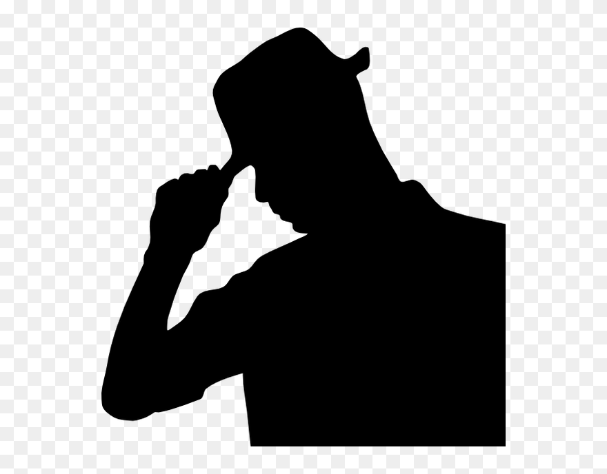 Man With Hat Silhouette Clipart