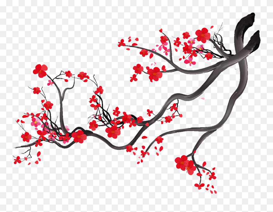 Stickers Branche De Cerisier Japonais Clipart