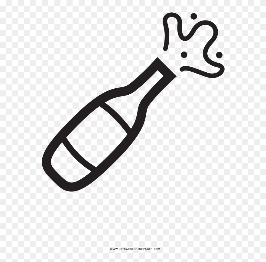 Champagner Ausmalbilder - Cartoon Clipart
