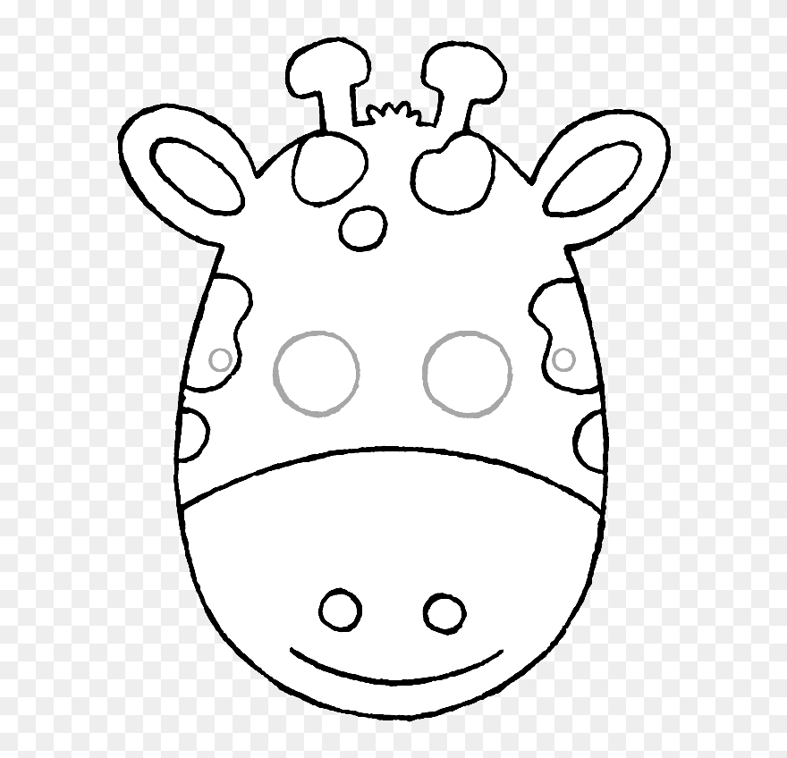 Maske Giraffe Basteln Ausmalbilder Malvorlagen Zeichnungen - Cartoon Clipart