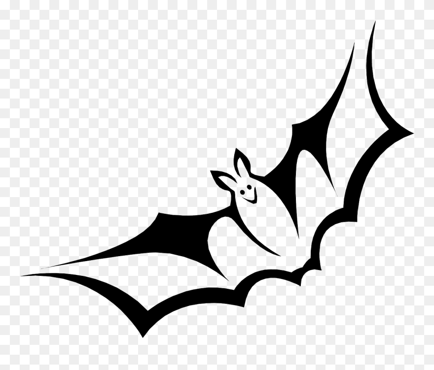 Black And White Bat Clipart - Png Download