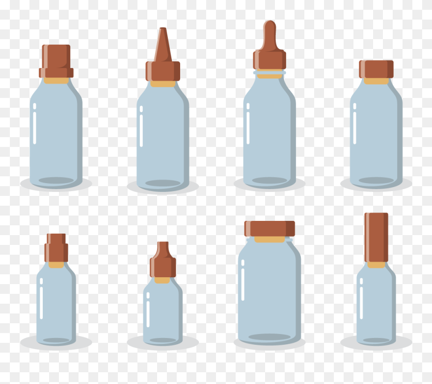 Flasche Mit Stoppers Icons Vector - Glass Bottle Clipart