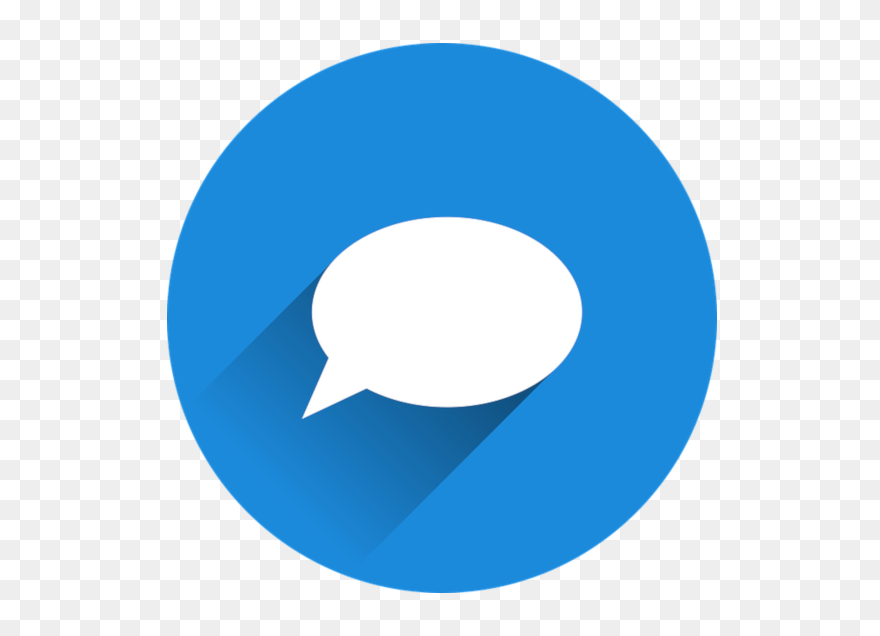 Icon Mit Sprechblase In Blauem Kreis - Download Telegram Clipart