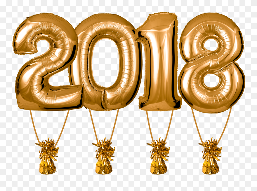 Zahlenballons 2018 Gold Inkl - 2018 Balloons Png Clipart