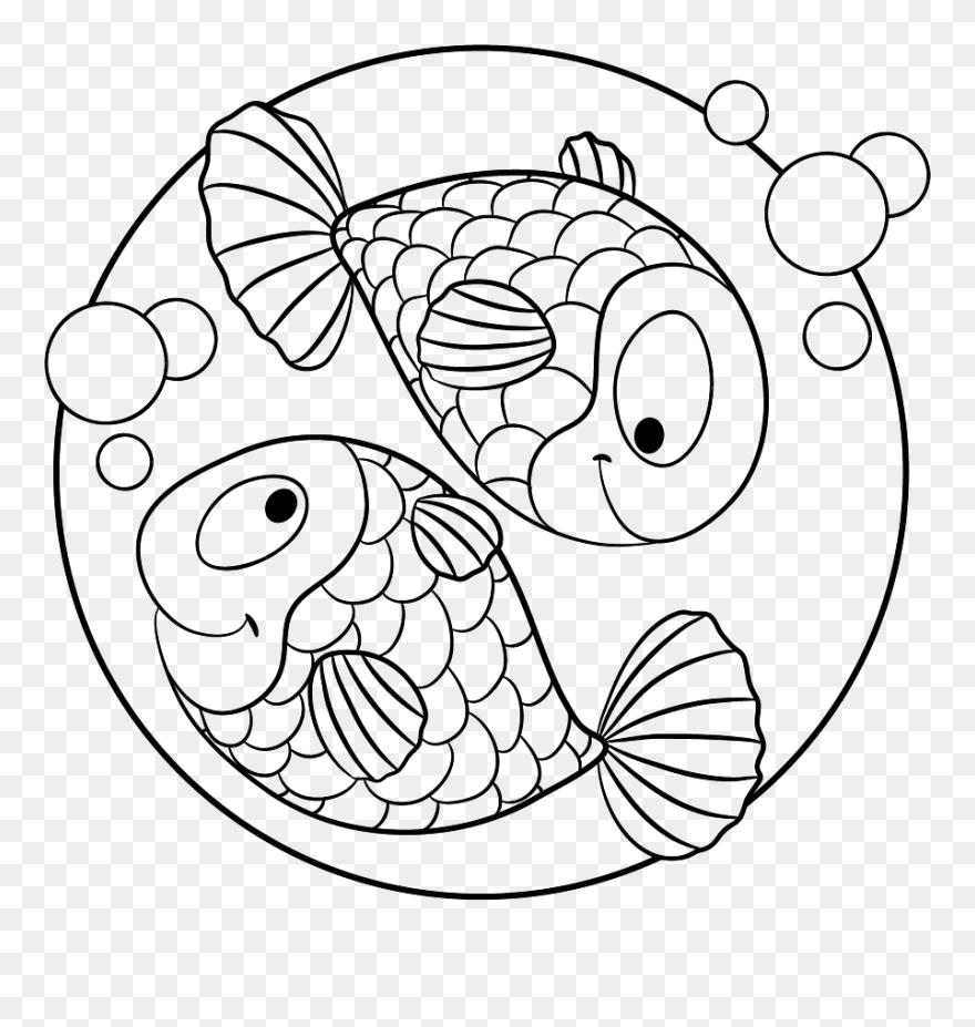 Fische - Line Art Clipart