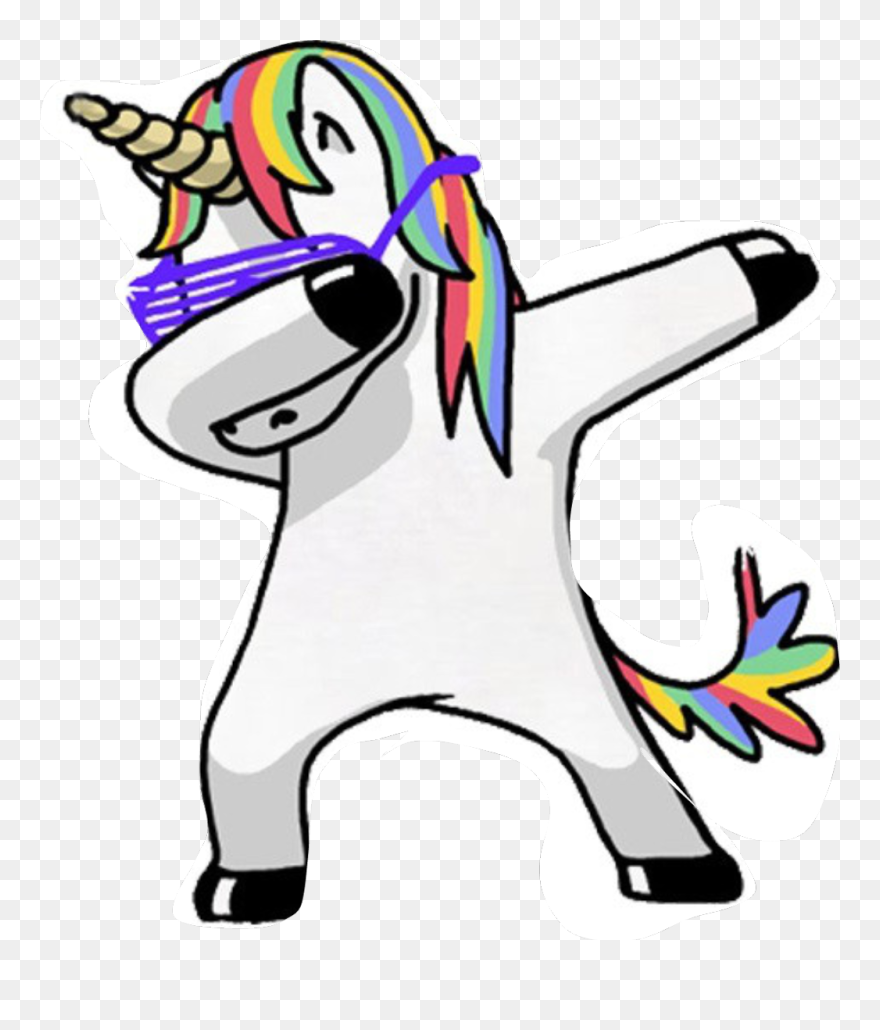 Transparent Clipart Büro - Drawing A Dabbing Unicorn - Png Download