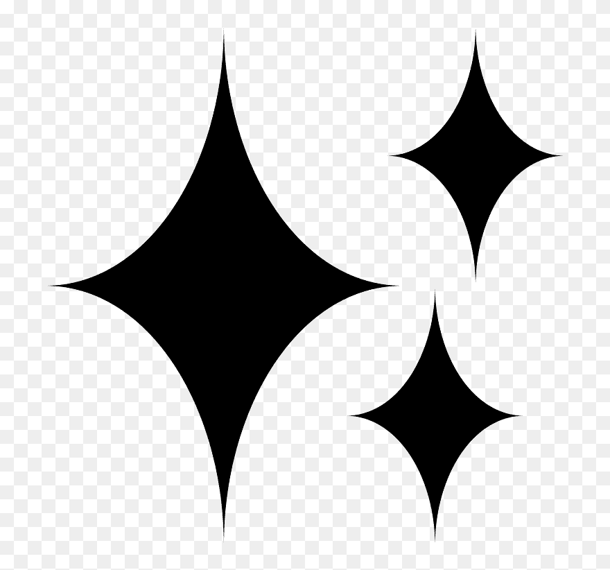 Funkelnde Sterne Clipart Sparkle Emoji Black And White Png Download