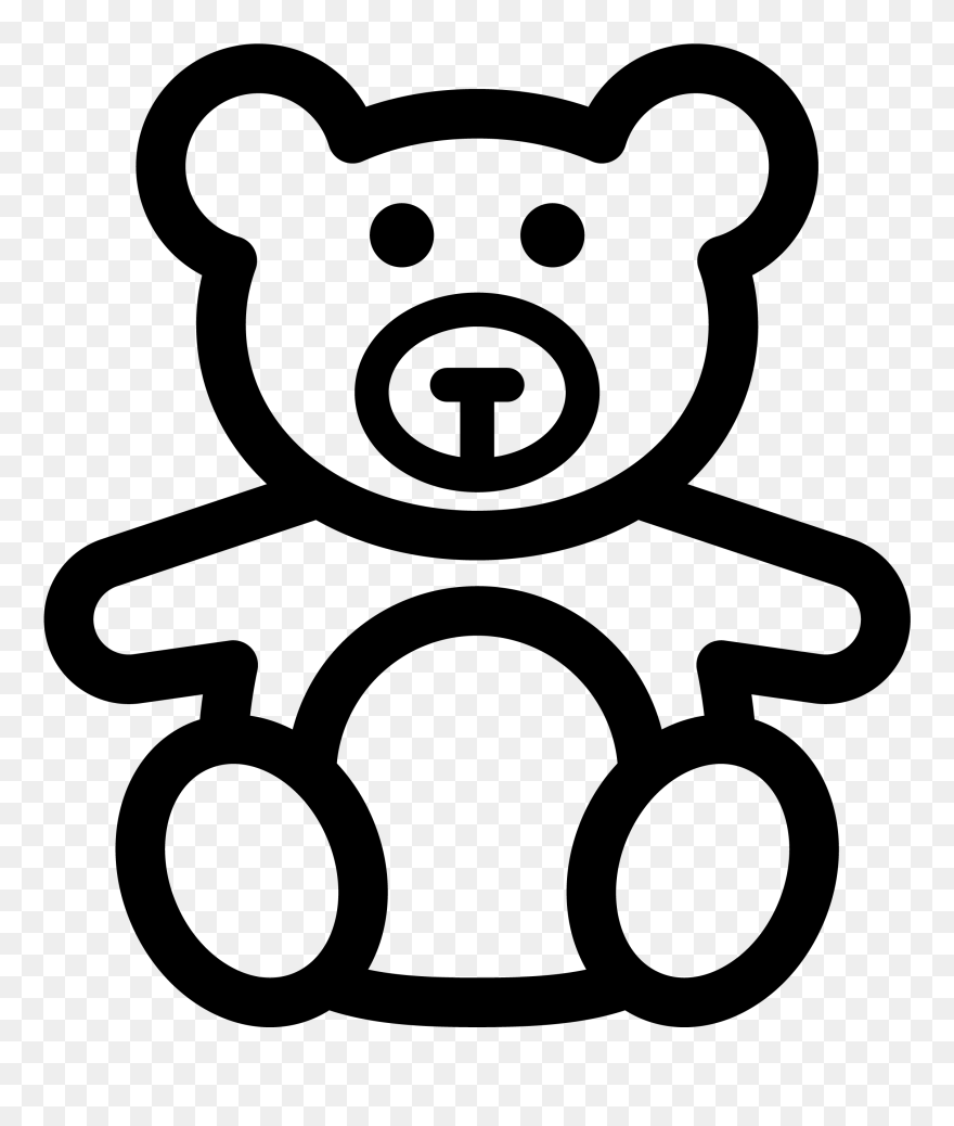 Spielwaren - Small Teddy Bear Outline Tattoo Clipart