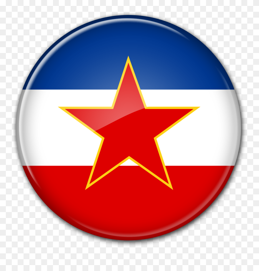 Runde Flagge Von Jugoslawien - Yugoslavia Flag Clipart