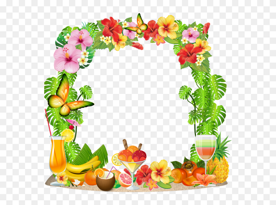 Cadres Frame Rahmen Quadro - Frame Luau Png Clipart