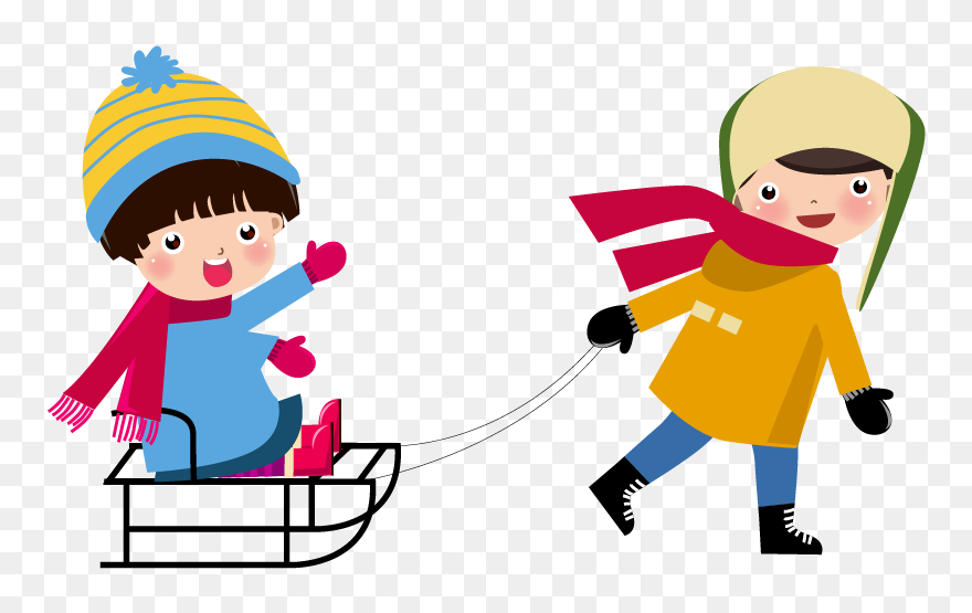 Kid Skiing And Skating Clipart