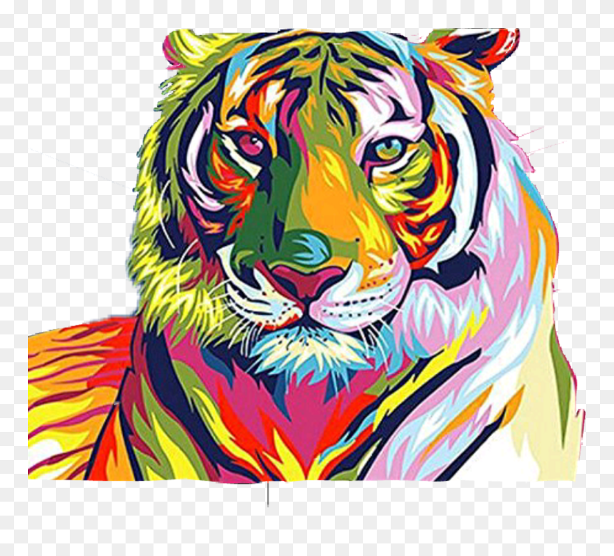 Transparent Wild Animals Png - Easy Tiger Painting Clipart