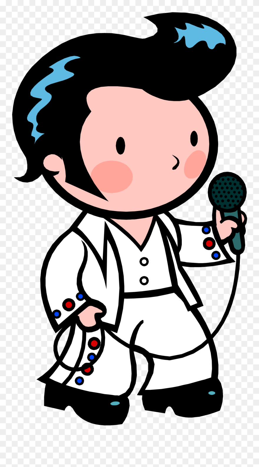 Cartoon Clip Art - Cartoon Elvis Presley Drawing Easy - Png Download