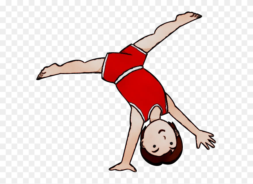 Clip Art Cartwheel Vector Graphics Illustration Gymnastics - Cartwheel Clipart - Png Download