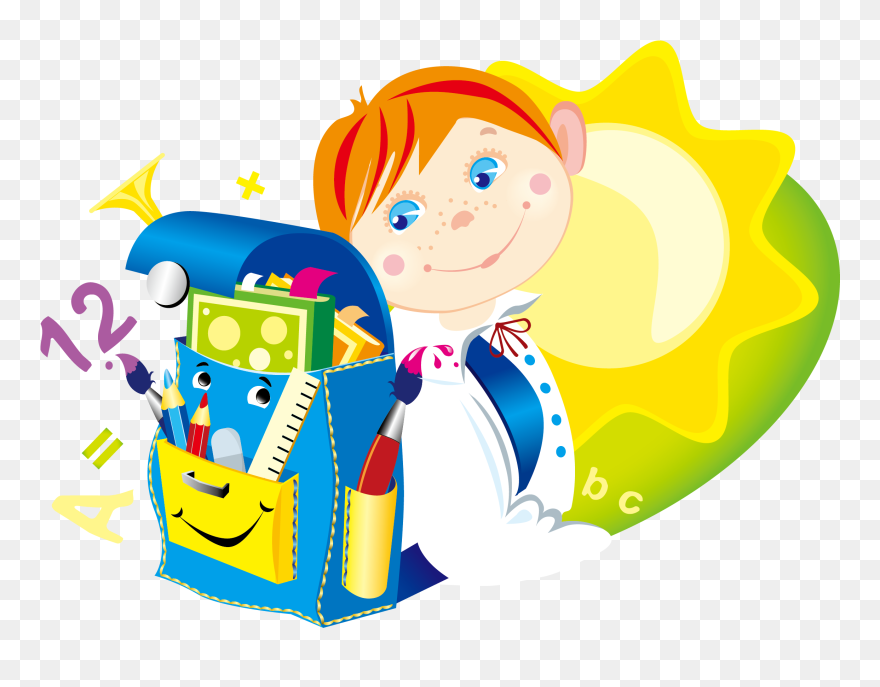 Vector Hand-drawn Cartoon School Kids - School Cartoon Kid Png Clipart