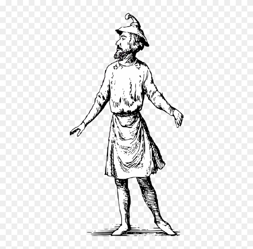 Transparent Clipart Männchen - Medieval Blacksmith Drawing - Png Download