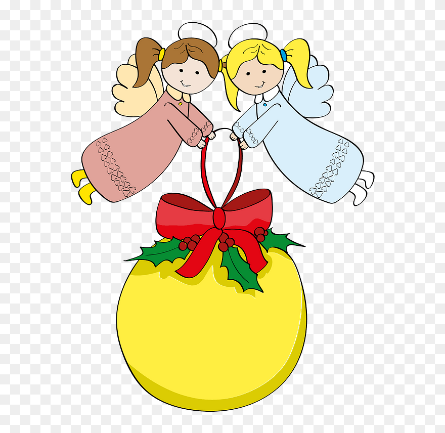 Weihnachtsengel Mit Einer Kugel Clipart - Angelo Di Natale Clipart - Png Download