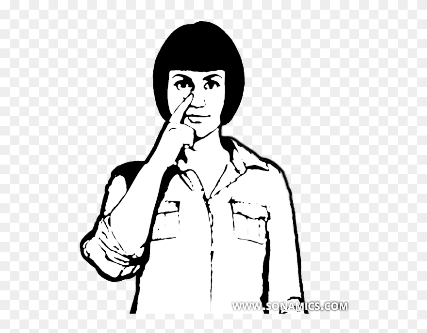 Körpersprache 2 Nasenberührer - Touch Your Nose Drawing Clipart