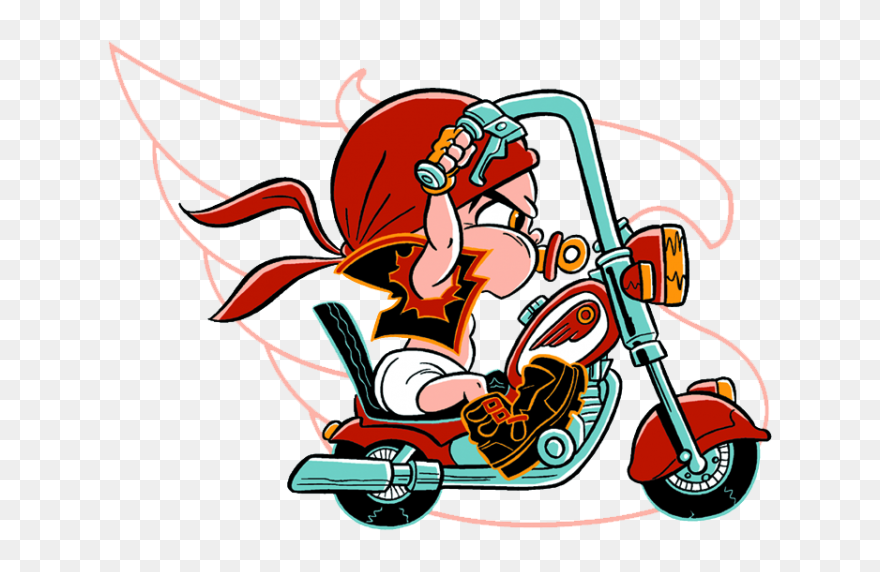 Schnullerbiker - Biker Baby Cartoon Clipart