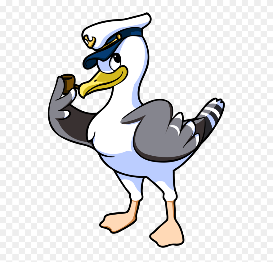 Transparent Clipart Silvester Kostenlos - Sea Gull Cartoon - Png Download