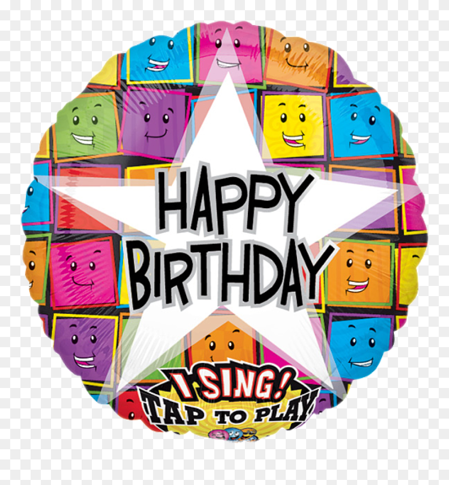 Folienballon Happy Birthday - Singender Ballon Clipart