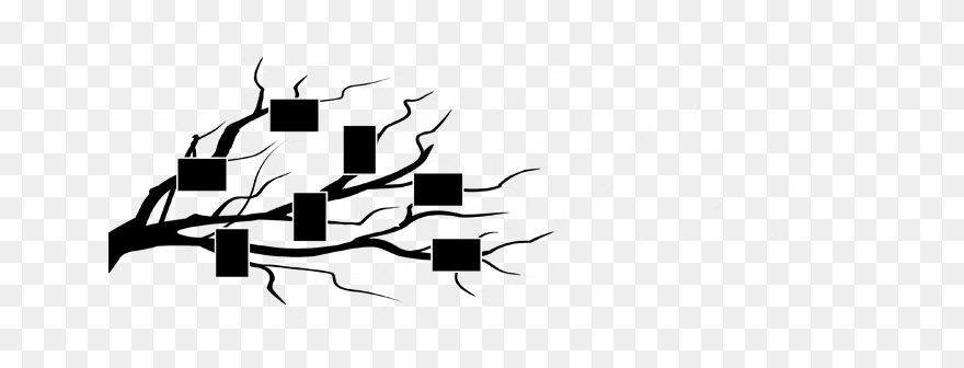 Wandtattoo Ast Mit Bilderrahmen Zusatzfarbe - Illustration Clipart