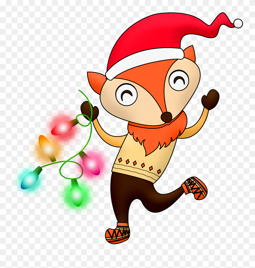 Free Christmas Fox Clip Art - Png Download