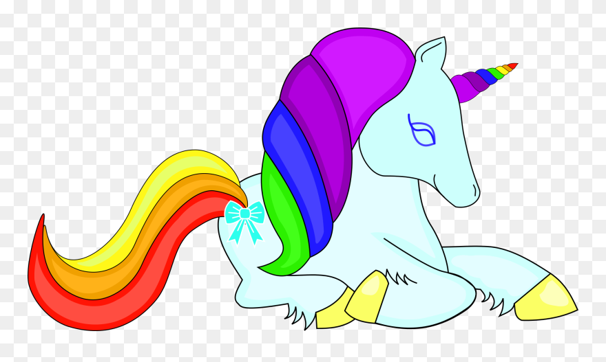 Unicorn Clip Art Colorful - Png Download