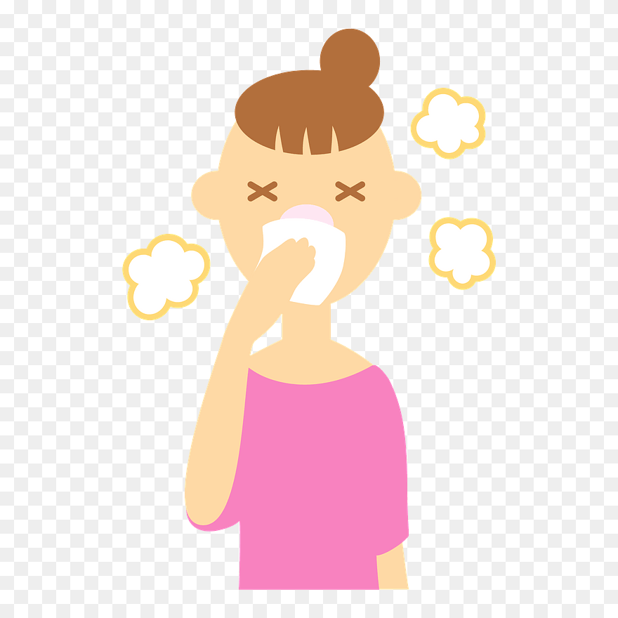 Woman Allergic Rhinitis Clipart - アレルギー イラスト - Png Download
