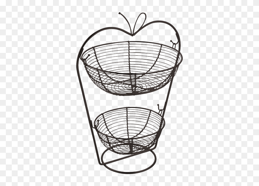 Kosz Na Owoce Metalowy Wiszący Dwupoziomowy Jabłko - Kosz Na Owoce Dwupoziomowy Clipart