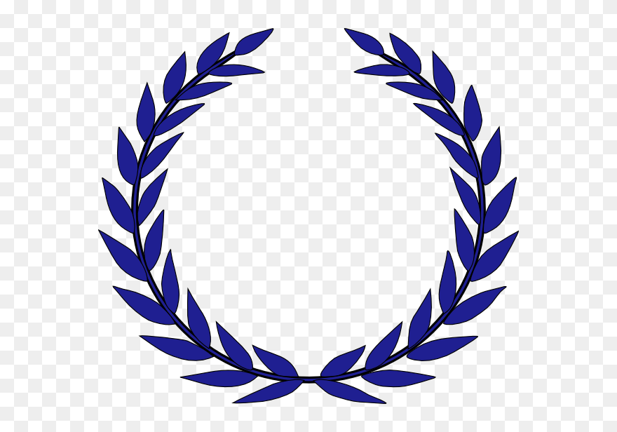 Dark Royal Blue Circle Leaves Png, Svg Clip Art For - Laurel Leaves For Logos Transparent Png