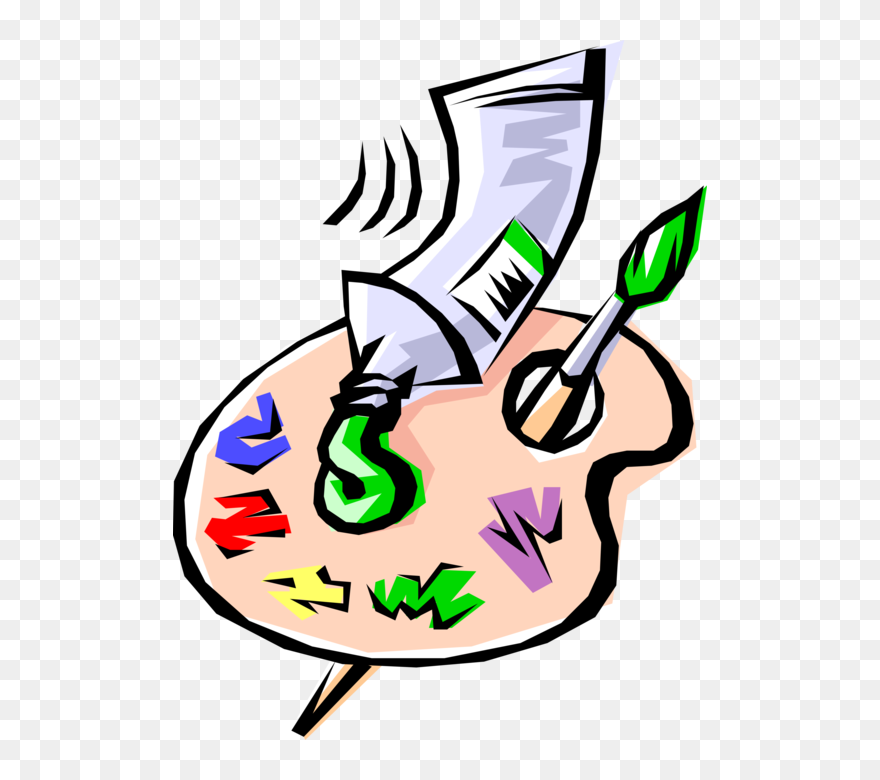 Vector Illustration Of Visual Fine Arts Artist"s Palette - Artist Palette Clip Art - Png Download