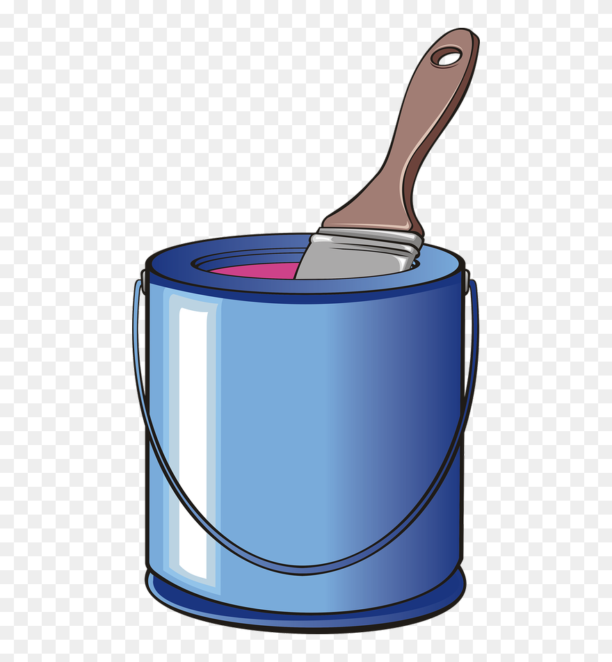 Painting Brush Pot - Dibujo Bote Pintura Png Clipart