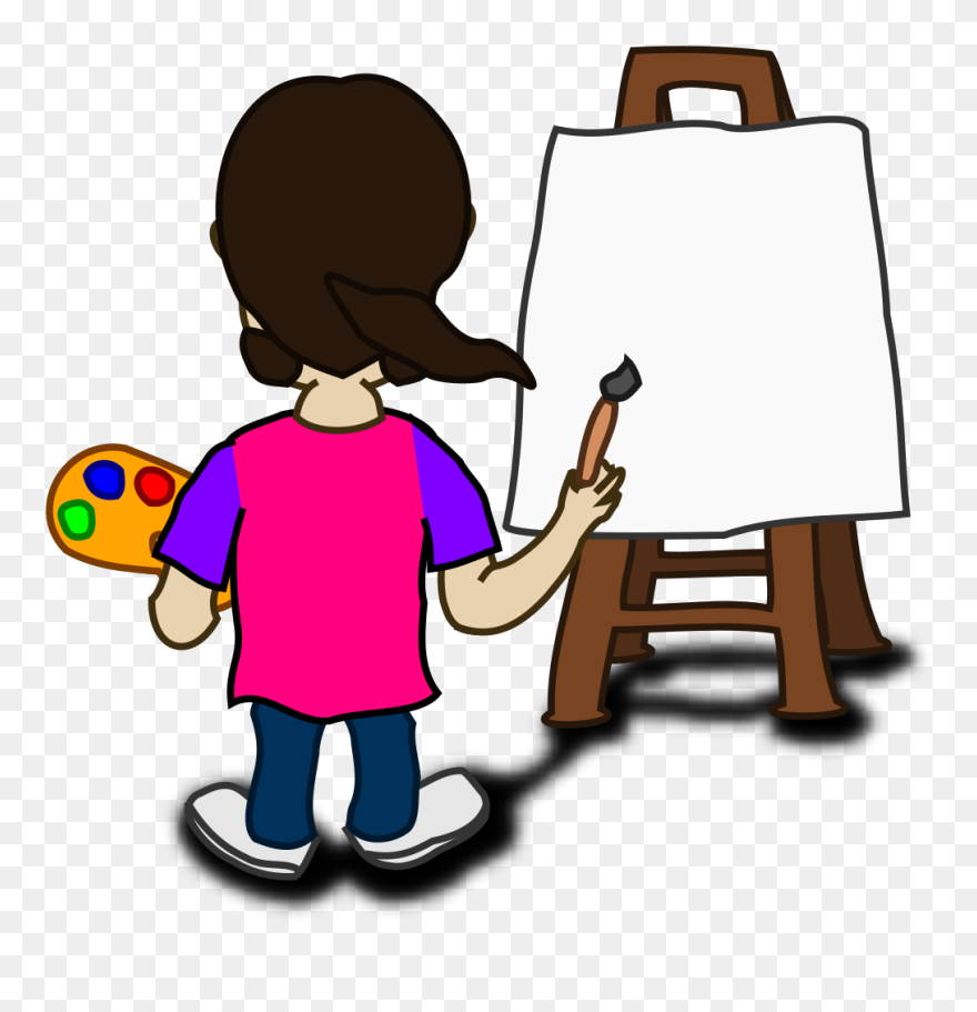 Cartoon Character Painting Blank Slate Svg Clip Arts - Painter Clipart - Png Download
