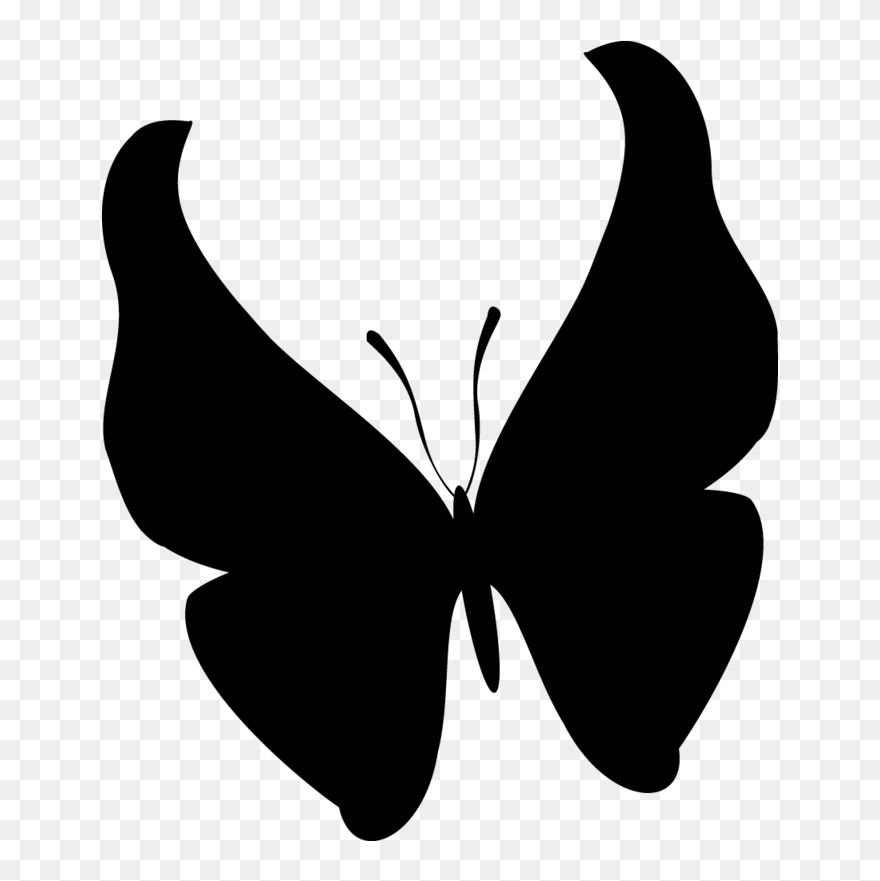 Brush-footed Butterflies Clip Art Black Silhouette - Brush-footed Butterflies - Png Download