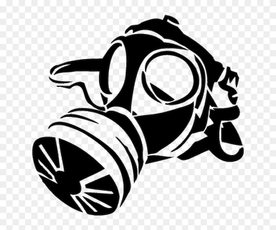 Gas Mask Graffiti Stencil Clipart