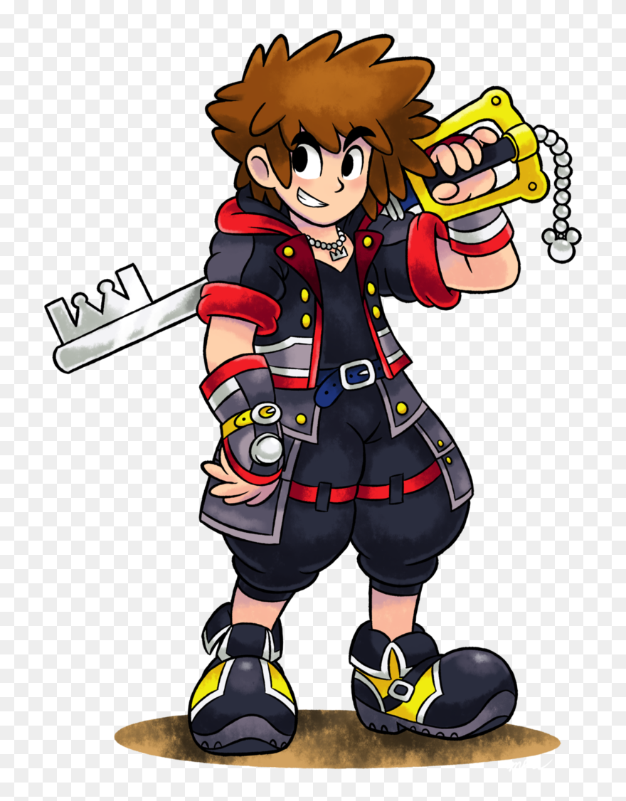 Download Sora Kingdom Hearts 3 Png Clip Library Stock - Style Art Mario & Luigi Transparent Png