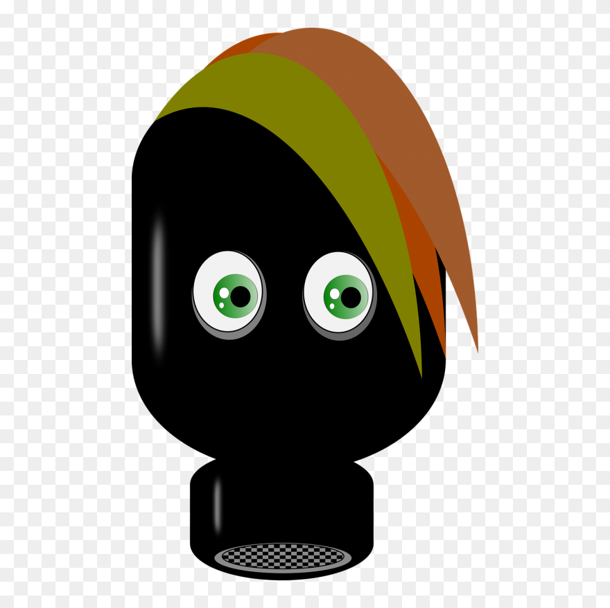 Black Mask Gasmask - Cartoon Clipart