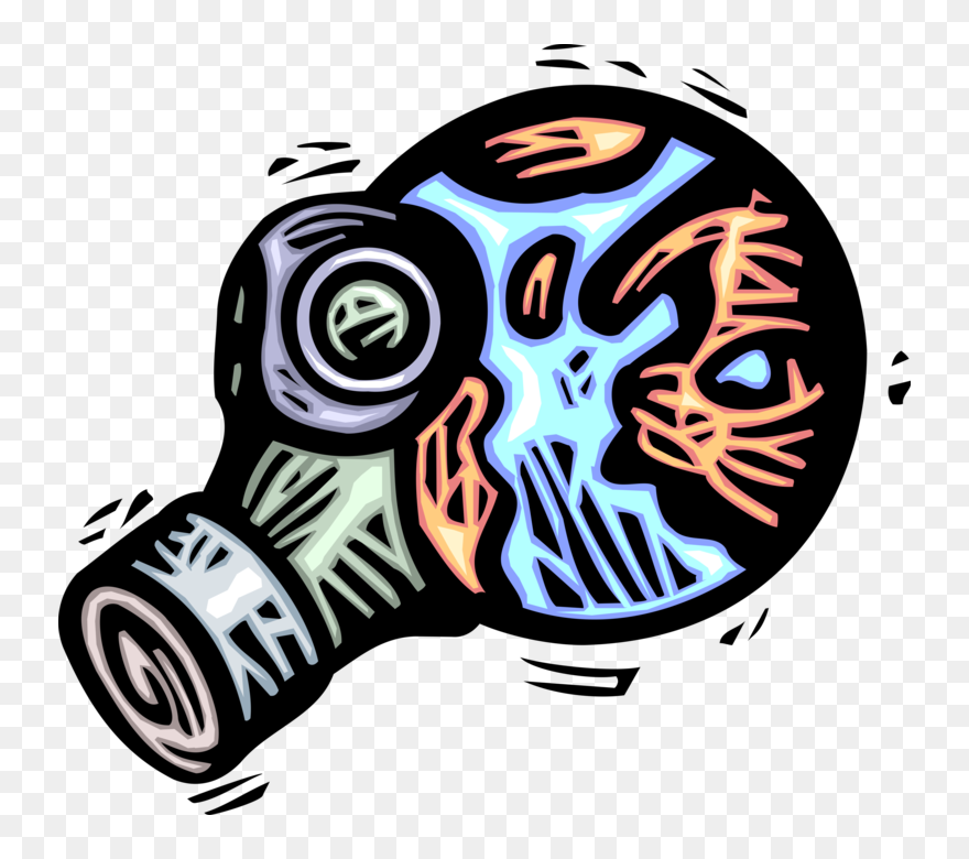 Vector Illustration Of Planet Earth With Gas Mask To - Illustration Clipart