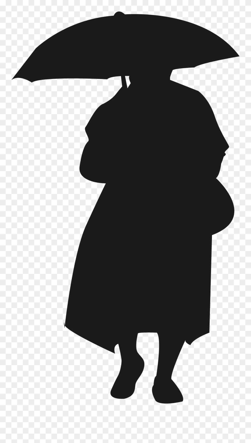 Silhouette Umbrella Rain Person - Silhouette Girl With Flashlight Clipart