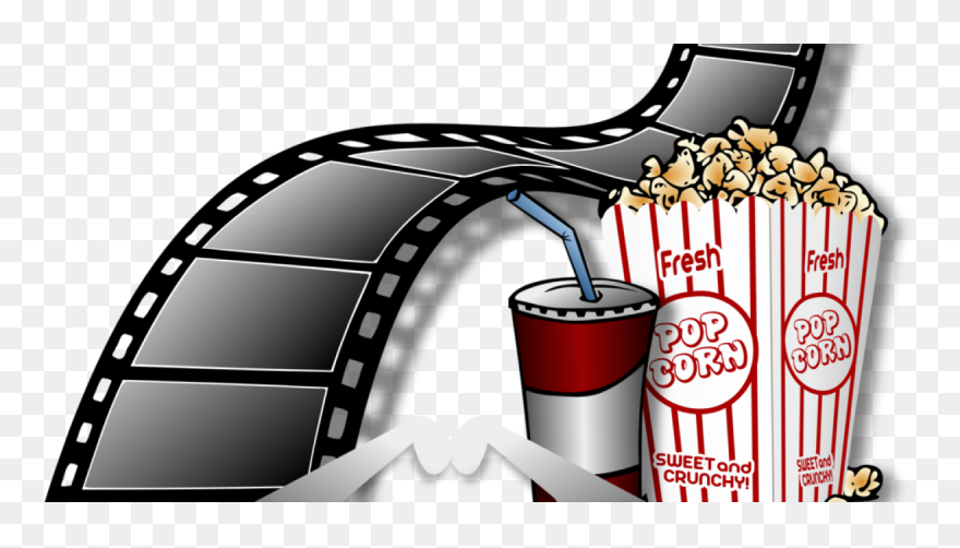 Movie Clipart With Popcorn, Drink, Glasses, Film - Cinema Images In Transparent - Png Download