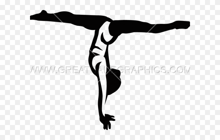 Transparent Gymnastics Clipart Silhouette - Back Handspring Gymnastics Silhouette - Png Download