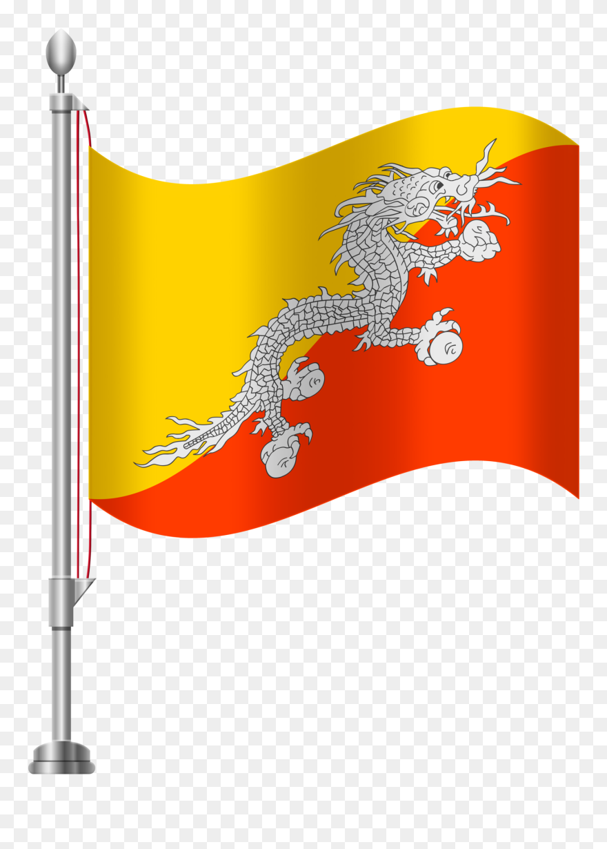 Bhutan Flag Png Clip Art - Stick Png Bhutan Flag Transparent Png