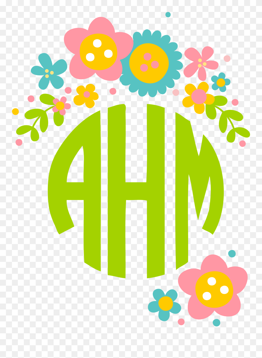 Floral Monogram Topper - Monogram Initials Clipart