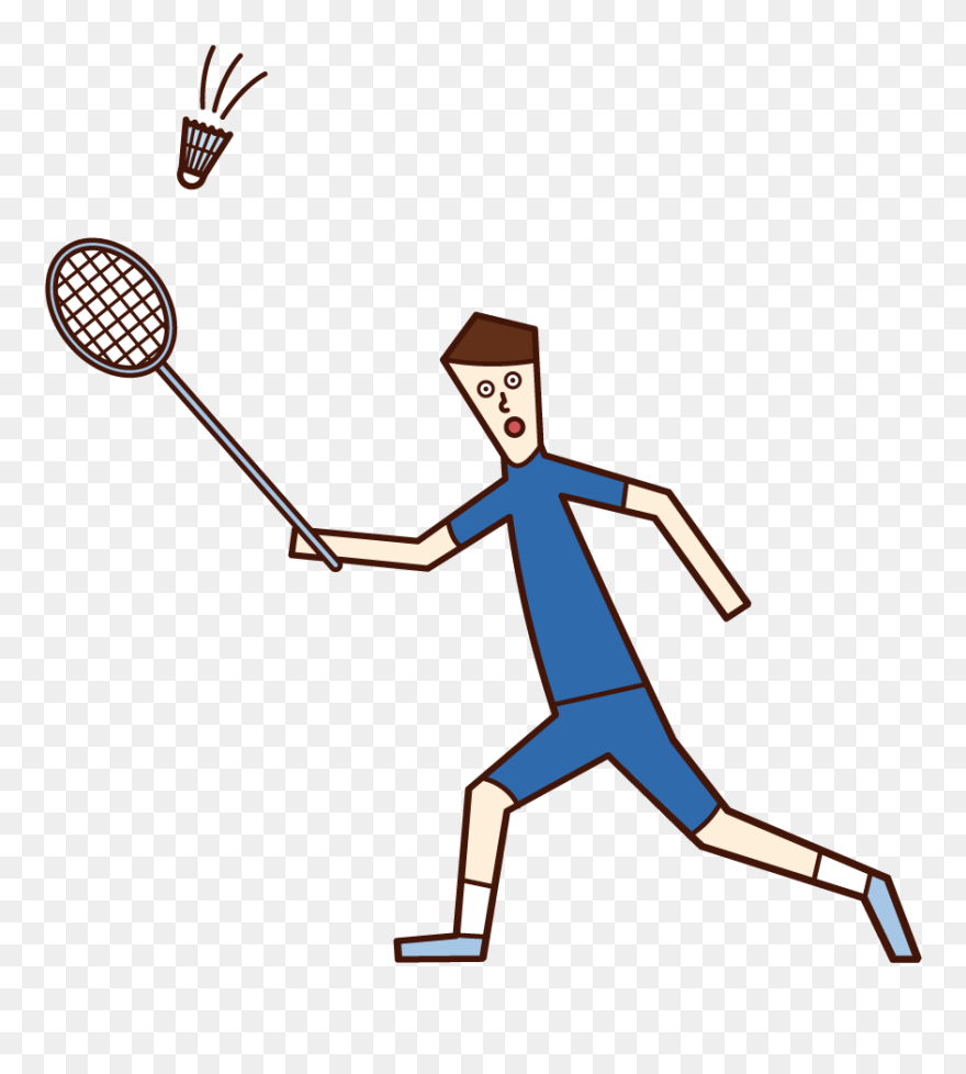 Badminton Illustration - Badminton Player Clipart
