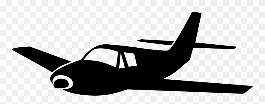 Silhouette,monochrome Photography,air Travel - Fixed Wing Aircraft Clipart - Png Download