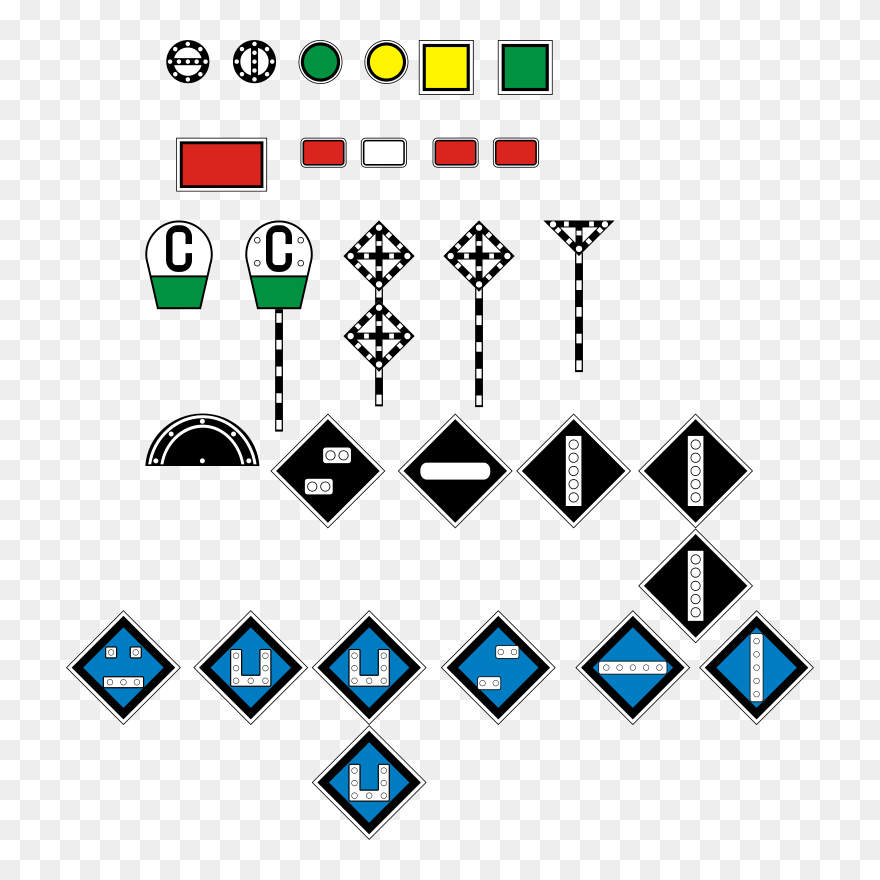 Russian Signs Of Travel And Signaling Railways - Russian Railway Signs Clipart